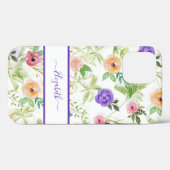 ピンク パープル ホワイト フラワー Case-Mate iPhoneケース (裏面 (横))