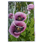 ピンク パープル ポピー マウブ パープル 水彩 ミディアム ミディアムペーパーバッグ (正面)