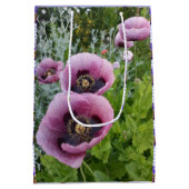 ピンク パープル ポピー マウブ パープル 水彩 ミディアム ミディアムペーパーバッグ (裏面)