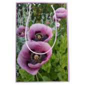 ピンク パープル ポピー マウブ パープル 水彩 ミディアム ミディアムペーパーバッグ (正面)