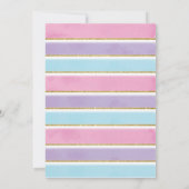 ピンク·パープル·ユニコーンの魔法の星のベビーシャワー 招待状 (裏面)