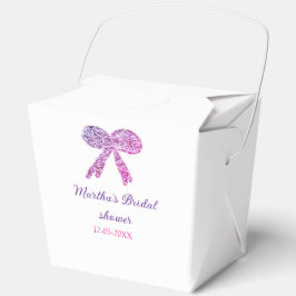 ピンク パープル リボン キラキラ グリッター ブライダル シャワー ネーム フェイバーボックス