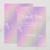 ピンク パープル レインボー ガール ありがとう カード (正面/裏面)