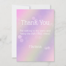 ピンク パープル レインボー ガール ありがとう カード