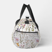 ピンク パープル 水彩画 野の花 ダッフルバッグ (右)