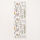 ピンク パープル 水彩画 野の花 水彩画 ヨガマット (正面)