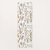 ピンク パープル 水彩画 野の花 水彩画 ヨガマット (裏面)