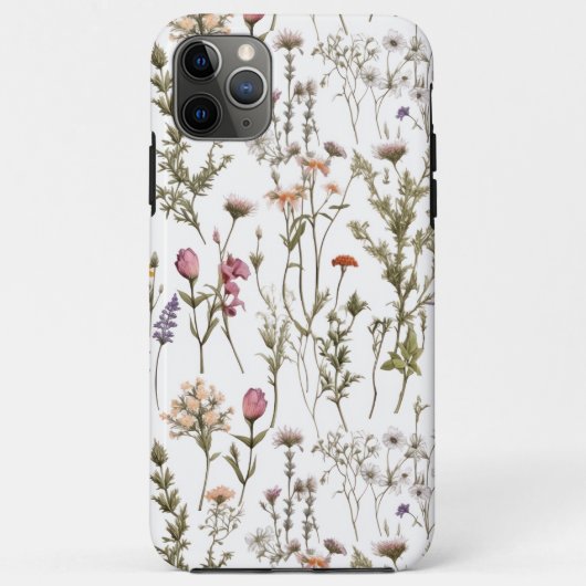 ピンク パープル 水彩画 野の花 Case-Mate iPhoneケース (裏面)