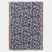 ピンク & パープル | 水彩花柄 スローブランケット (正面縦)