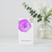 ピンク パープル 水彩 花 モダン シック カスタム 名刺 (スタンド正面)