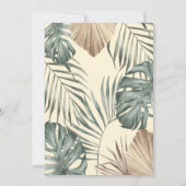 ピンク パープル 花ジャングル 動物 ガール ベイビー シャワー 招待状 (裏面)