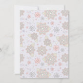 ピンク パープル 花柄 十字架 洗礼招待状 招待状 (裏面)