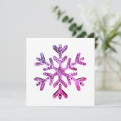 ピンク パープル 雪の結晶 モダン エレガント クリスマス (スタンド正面)