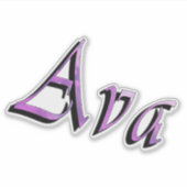 ピンク パープル Ava 名前 シール (正面)