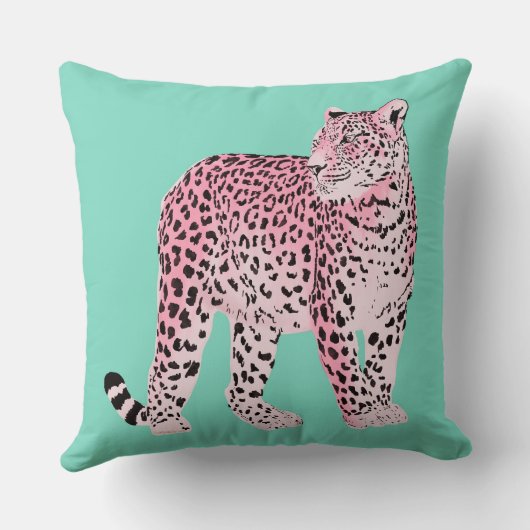 ピンク・ヒョウ クッション (裏面)