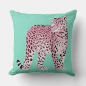 ピンク・ヒョウ クッション (正面)