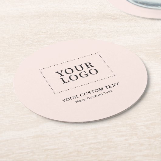 ピンク |ビジネスシンプルロカスタムゴのプロモーション ラウンドペーパーコースター (アングル)