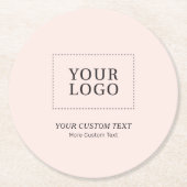 ピンク |ビジネスシンプルロカスタムゴのプロモーション ラウンドペーパーコースター (正面)