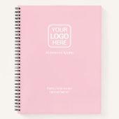 ピンク | ビジネス ロゴ 現代 プロフェッショナル ノートブック (正面)