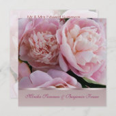 ピンク·ピニー·結婚式招待状 招待状 (正面/裏面)