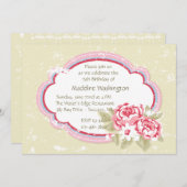 ピンク·ピニー(2)招待状 招待状 (正面/裏面)