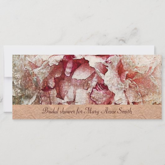 ピンク·ピビクトリアンオニー·ブライダル·シャワーの招待 招待状 (正面)