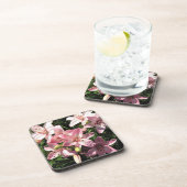 ピンク、ピンクの白いアジアユリ コースター (右側)