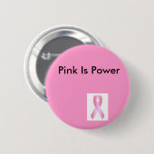 ピンク、ピンクは力です 缶バッジ (正面&裏面)
