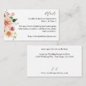 ピンク＆ピーチの花と緑の囲みカード エンクロージャーカード (正面/裏面)