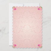 ピンク＆ピーチの花柄感謝カード サンキューカード (裏面)