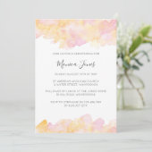 ピンク&ピーチウォーターカラー《キリスト教》洗礼式や命名式の招待 招待状 (スタンド正面)