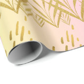 ピンク&ピーチグラデーションパームリーフ ラッピングペーパー (ロールコーナー)