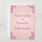 ピンク&ピーチスカロップブライダルシャワー 招待状 (正面)