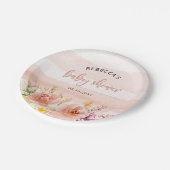 ピンク&ピーチフローラベビーシャワー紙プレート ペーパープレート (アングル)