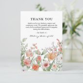 ピンク&ピーチフローラ写真記念 サンキューカード (スタンド正面)
