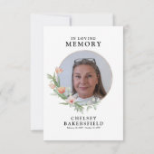 ピンク&ピーチフローラ写真記念 サンキューカード (裏面)