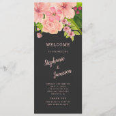 ピンク&ピーチフローラ結婚のセレモニープログラム プログラム (正面)