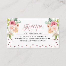 ピンク&ピーチブライダルシャワーレシピエンクロージャカード エンクロージャーカード