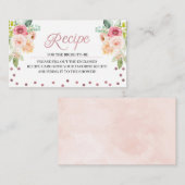 ピンク&ピーチブライダルシャワーレシピエンクロージャカード エンクロージャーカード (正面/裏面)