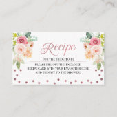 ピンク&ピーチブライダルシャワーレシピエンクロージャカード エンクロージャーカード (正面)