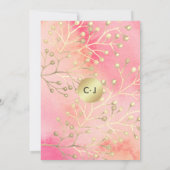 ピンク |ピーチボタニカル婚約パーティ招待状 招待状 (裏面)