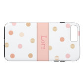 ピンク&ピーチ水玉模様 Case-Mate iPhoneケース (裏面(横))
