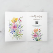 ピンク・ピーチ・イエローの花が咲く 招待状 (内部)