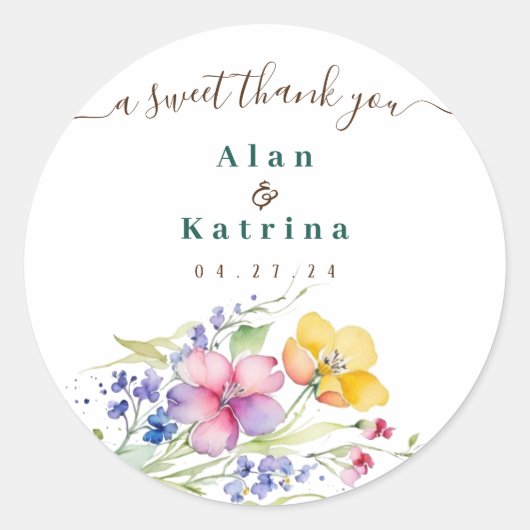 ピンク ピーチ イエロー ブルーム ステッカー (正面)