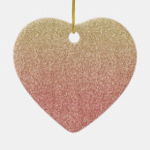 ピンク・ピーチ・グラデーション金ゴールド・レオパード・プリント セラミックオーナメント (裏面)