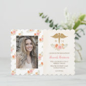 ピンク・ピーチ・フローラ看護学校の卒業発表 案内状 (スタンド正面)