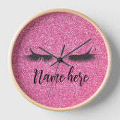ピンク，ファッションスタイリスト，サロンメイクアップ大時計 壁時計 (正面)