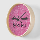 ピンク，ファッションスタイリスト，サロンメイクアップ大時計 壁時計 (傾斜)