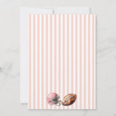 ピンク ファーストイヤーダウン フットボール 1歳の誕生日パーティー 招待状 (裏面)