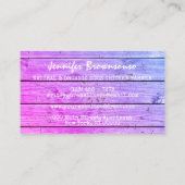 ピンク ファームハウス 木製 リアル チョコレート色のひよこ 雌鳥 名刺 (裏面)